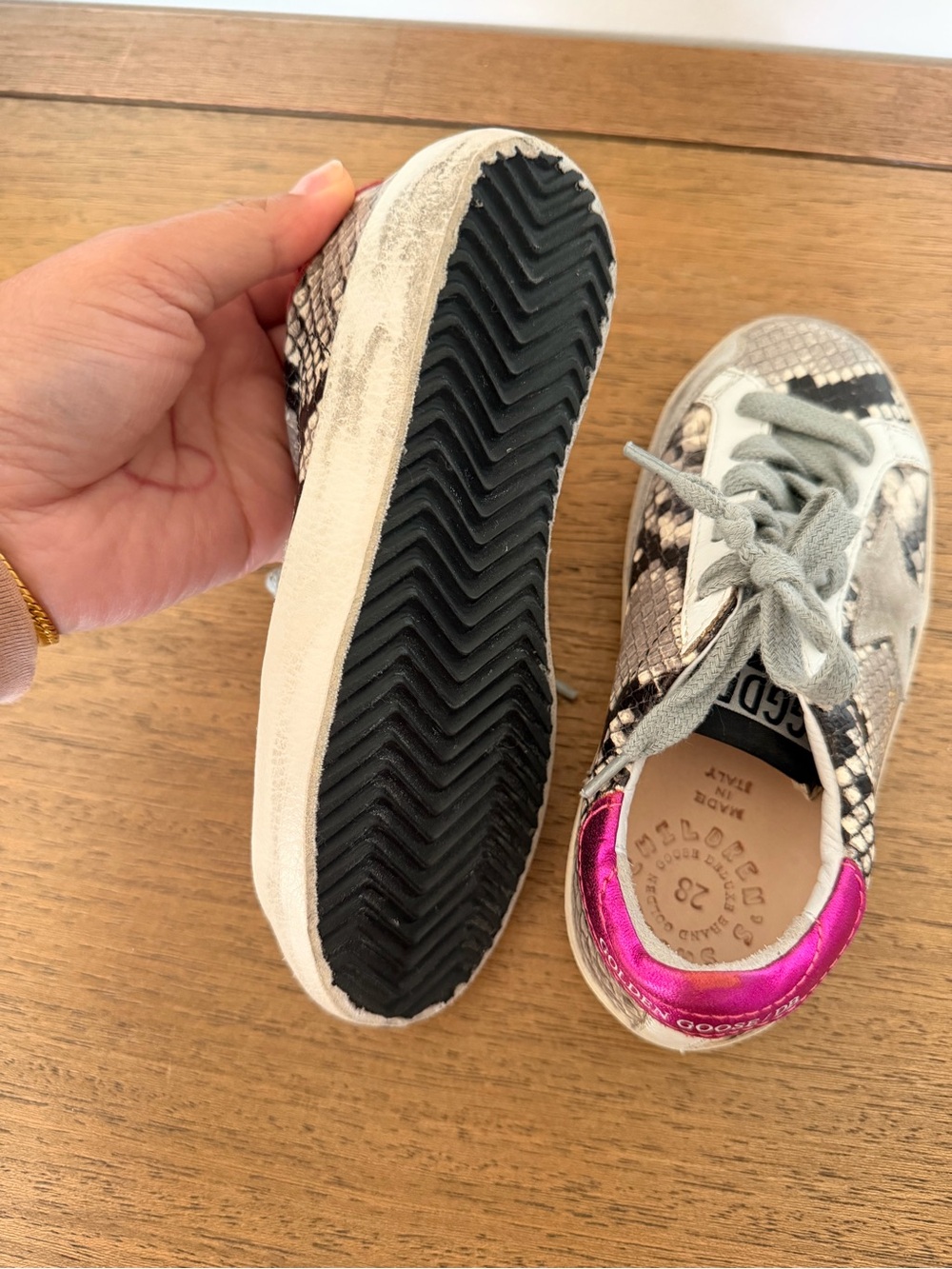 GOLDEN GOOSE SUPERSTAR New Snakeskin Kids Sneakers Pink - ICE STAR 28 / 11 KIDS - Picture 4 of 4